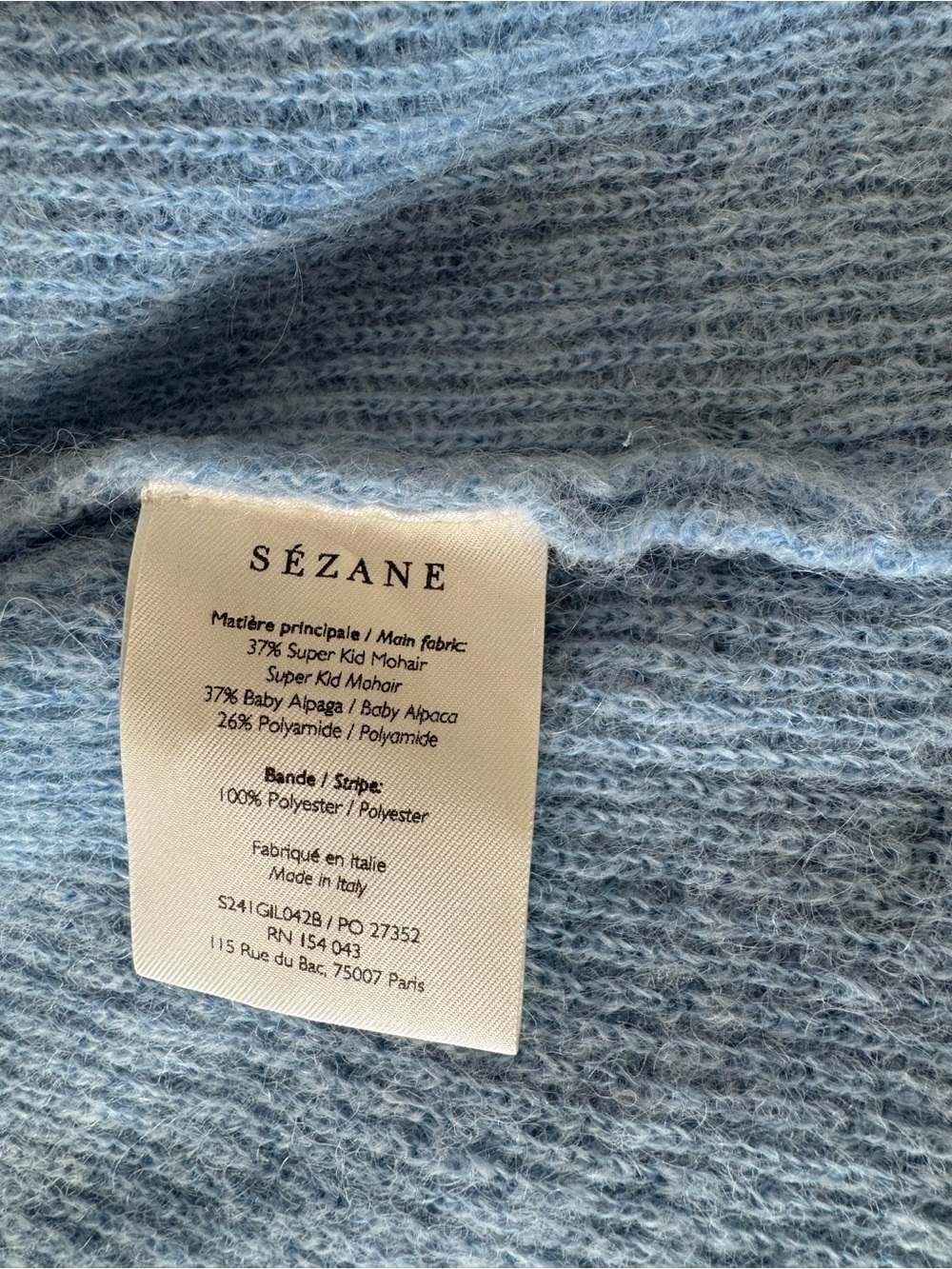 Sezane NWT Sky Blue Barry Mohair Cardigan - Picture 5 of 8